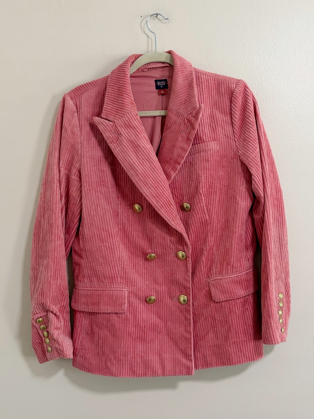 Rowing Blazers x Target Double-Breasted Pink Corduroy Blazer Jacket Size Medium